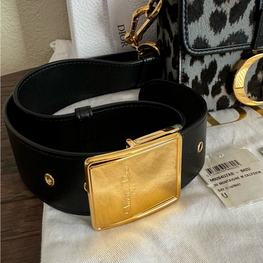 ❌SOLD❌DIOR 30 Montaigne Grey Mizza Pony Hair Calfskin Leather Box Bag - Picture 6 of 13